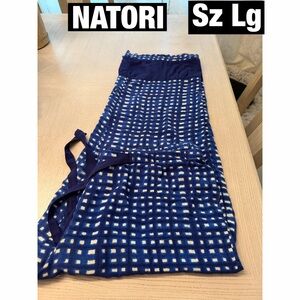 Natori Navy and White Pajama Pants with draw string